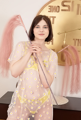 Sara Celeste Bending Over To Show How Her Thong Panties Nestle Between Her Perfect Buns