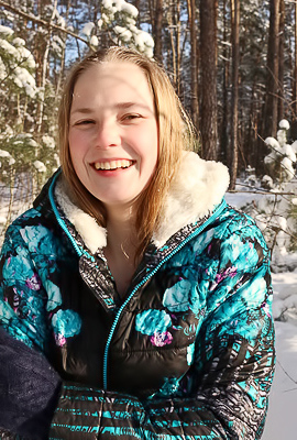Lacy Nowak Has Fun Frolicking Half-naked In The Snow