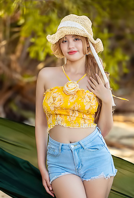 Danny Her Soft Breasts Jiggling In Her Snug Crop Top As Light And Shadow Play