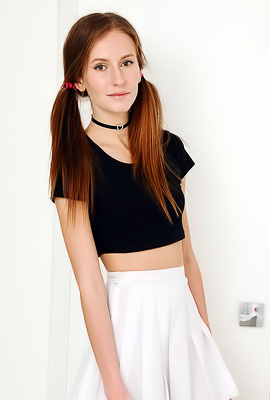 Alisa Revealing Her Lovely Small Breasts With Flirty Smile