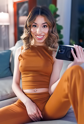 Camila Cream Slips Her Fingers Between The Folds Of Her Bare Twat