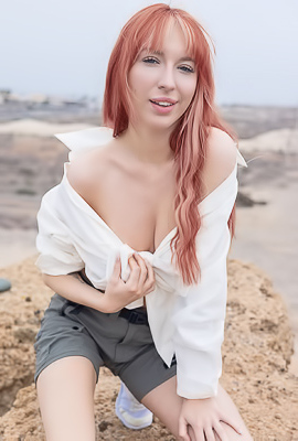 Lilly Mays Teases In The Outdoors With Long Hair And Sneakers On Display