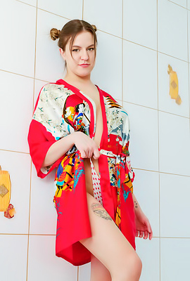 Saint Marya Flirtatiously Teases In Her Kimono Before Undressing With Confidence
