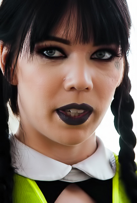 Leda Bear fatefully fulfills him in a blowjob finale, dark pigtails swaying